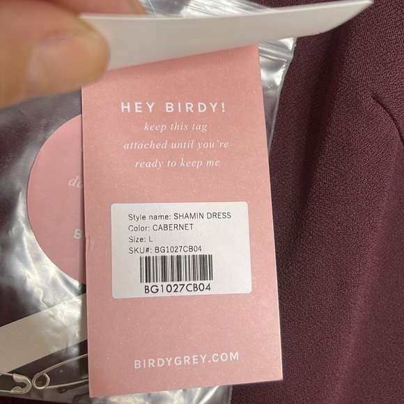 NEW Birdy Grey Shamin V Neck Crepe Bridesmaid Maxi Dress Cabernet Size Large - Picture 7 of 12